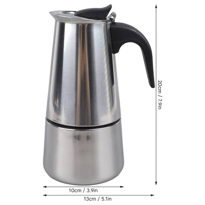 Cafetera Italiana para 6 Tazas, Acero Inoxidable, 300 ml